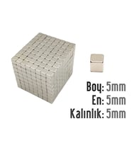 Neodyum Mıknatıs Küp 5x5x5mm  4 adet (Metal)