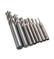 HSS Düz Shank 4 Flüt End Mill Kesici CNC Uç 10 lu Set 2mm-10mm