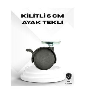 6 cm Kilitli Tekli Döner Tekerlek Masa Ayağı