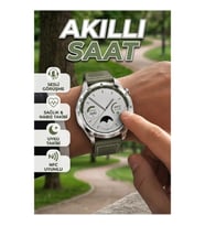 Akıllı Saat Sesli Arama Uyku Takibi NFC Uyumlu Gri Kasa