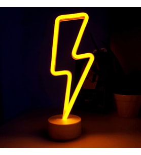 Neon Işıklı Şimşek Lamba USB ve Pilli