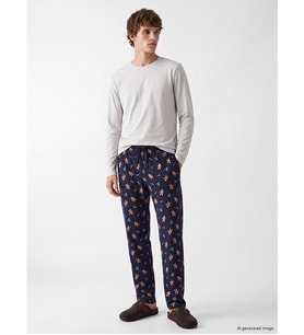 LC WAIKIKI Lacivert Yılbaşı Temalı Erkek Pijama Alt