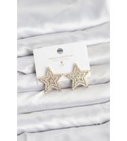 Gold Renk Pirinç Zirkon Taşlı Yıldız Model Kadın Küpe 5886 - EEEEEE2359-1268