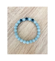 MK TASARIM GERÇEK MAVİ KUVARS TAŞI-NAZAR BONCUĞU BİLEKLİK-MKT.1.101.77 RAHATLATICI, DİNGİNLİK, ENERJİ BİLEKLİĞİ (Çok Renkli)