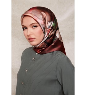 BORDO Levidor Twill İpek Eşarp 44