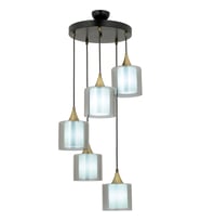 AVONNI AV-65233-5T-BSY-F Siyah Boyalı Modern Avize E27 Metal Cam 40cm