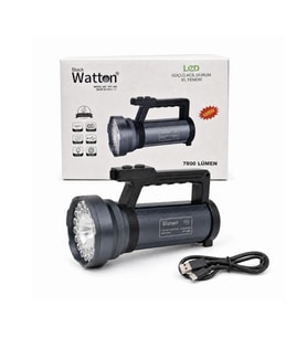Watton WT-399 100W Işık Gücünde 7800 Lümen Şarjlı Güvenlik Feneri