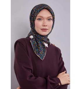 SİYAH Levidor Twill İpek Eşarp 45