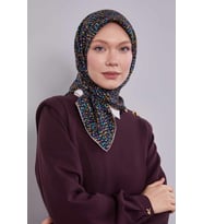 SİYAH Levidor Twill İpek Eşarp 45