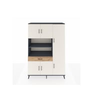 Hyperion Dolap 10 Raflı Tek Çekmeceli 6 Kapaklı 132x44x195 Antrasit-Aytaşı/Çam