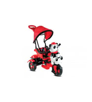 Babyhope 127 Little Panda Ebeveyn Kontrollü Tenteli Müzikli Tricycle Üç Teker Bisiklet -Kırmızı/Siyah