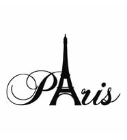 Paris Duvar Sticker Siyah 22x14 cm