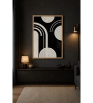 Bauhaus Kemer Kavisli Kontrast Ahşap Çerçeveli Duvar Tablosu