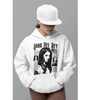 Tasarım Lana Del Rey Baskılı Unisex Oversize Şarkıcı Hoodie