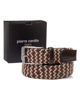 Pierre Cardin Örgü Erkek Kemer (En 3,5 cm) PC1745 (KAHVE-VIZON)
