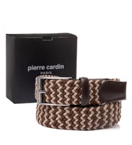 Pierre Cardin Örgü Erkek Kemer (En 3,5 cm) PC1745 (KAHVE-VIZON)