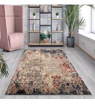 Gri Batik Desen Renk Geçişli Yıkanabilir Kaymaz Taban Leke Tutmaz Modern Salon Halısı ve Yolluk