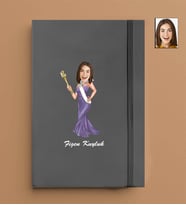 Kişiye Özel Kadın Model 13x21 Gri Defter-14