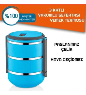 Sefer Tası Yemek Termosu Saklama Kabı Termosu 3lü - ÇELİK