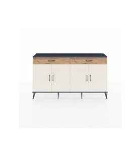 Arges Konsol 4 Raflı 2 Çekmeceli 4 Kapaklı 176x30x99 Antrasit-Aytaşı/Çam