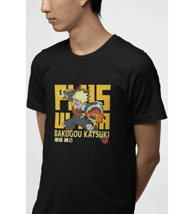 My Hero Bakugou Plus Ultra Siyah Tişört 