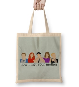 How I Met Your Mother HIMYM Minimalist Print with Text Bez Çanta Uzun Saplı