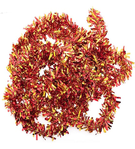 Kırmızı Altın Renk 4 cm Genişlik Garland Çift Renk Sim Süs 180 cm