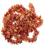 Kırmızı Altın Renk 4 cm Genişlik Garland Çift Renk Sim Süs 180 cm