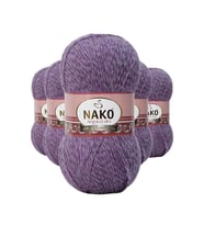 5 Adet Angora Lüks El Örgü İpi Lila Muline 21360