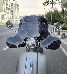 MOTOCAM Mondial Exon 125 Ön Cam 2023-2026 Model 39cm Siyah Renkli 4mm Elcikli APARATSIZ