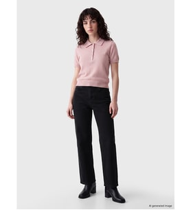 LCW Jeans Siyah Petite Straight Fit Kadın Jean Pantolon