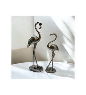 Dekoratif Polyester Ikili Flamingo gold Eskitme