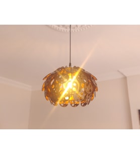 Orman Delikli Model Modern Tasarım Globe Küre Doğal Ahşap Yaprak MDF 3D Lazer Kesim Rustik Salon Avize