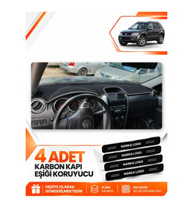 SUZUKI GRAND VİTARA (2006-2012) Uyumlu Ön Torpido Koruma Kılıfı Halısı - Siyah Gri