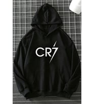 Unisex Cr7 Baskılı Sweatshirt (Siyah)