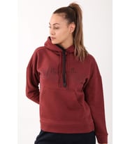Maraton Comfort Kadın Kapüşonlu Bordo Sweatshirt