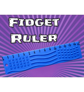 3D Baskı Dokunsal Fidget Cetveli - Kabartmalı Stres ve Odaklanma Oyuncağı - Mavi