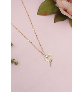 Zirkon Taşlı Peri Model Çelik Kolye