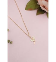 Zirkon Taşlı Peri Model Çelik Kolye