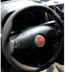DİKİŞLİ DİREKSİYON KILIFI NOKTALI DERİ GRİ DİKİŞLİ FIAT LİNEA İÇİN