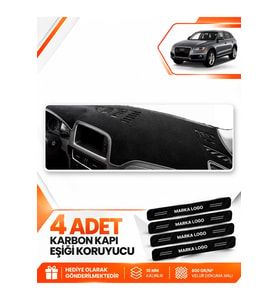 AUDİ Q5 (2008-2017) Uyumlu Ön Torpido Koruma Kılıfı Halısı - Siyah Gri