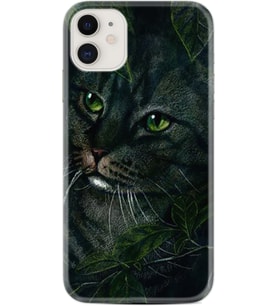 Apple iPhone 11 12 13 Mini Kılıf Desemli Silikon Flowers Cat 1345