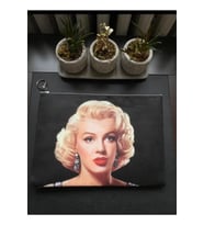Marilyn Monroe Clutch Portföy Çanta (Siyah-Siyah)