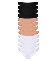 Mulvxbrf Brf02 12 Adet Süper Eko Set Likralı Kadın Slip Külot Siyah Ten Beyaz (Mulvix)