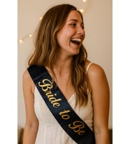 Bride To Be Kuşak Siyah Üstüne Yazı GOLD-Altın