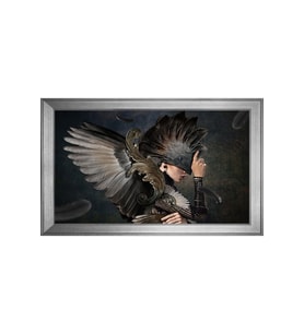 Kadın Motifli Kanvas Tablo 80 x 110 cm Silver Çerçeve