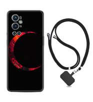 Tecno Spark 9 Pro Kılıf Silikon Boyun Askılı İpli Desenli Silikon Red Moons 1747