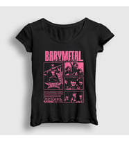 Presmono Kadın Siyah Kawaii Müzik Babymetal T-Shirt 527418tt
