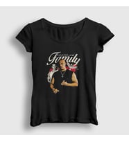 Presmono Kadın Siyah Family Fast And Furious Hızlı ve Öfkeli T-Shirt 421073tt