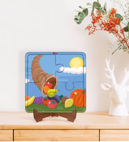 BK Toys Çocuklar İçin 2 si 1 arada Eğitici-Öğretici Ahşap 4 Parça Yapboz Puzzle Çerçeve Model 42